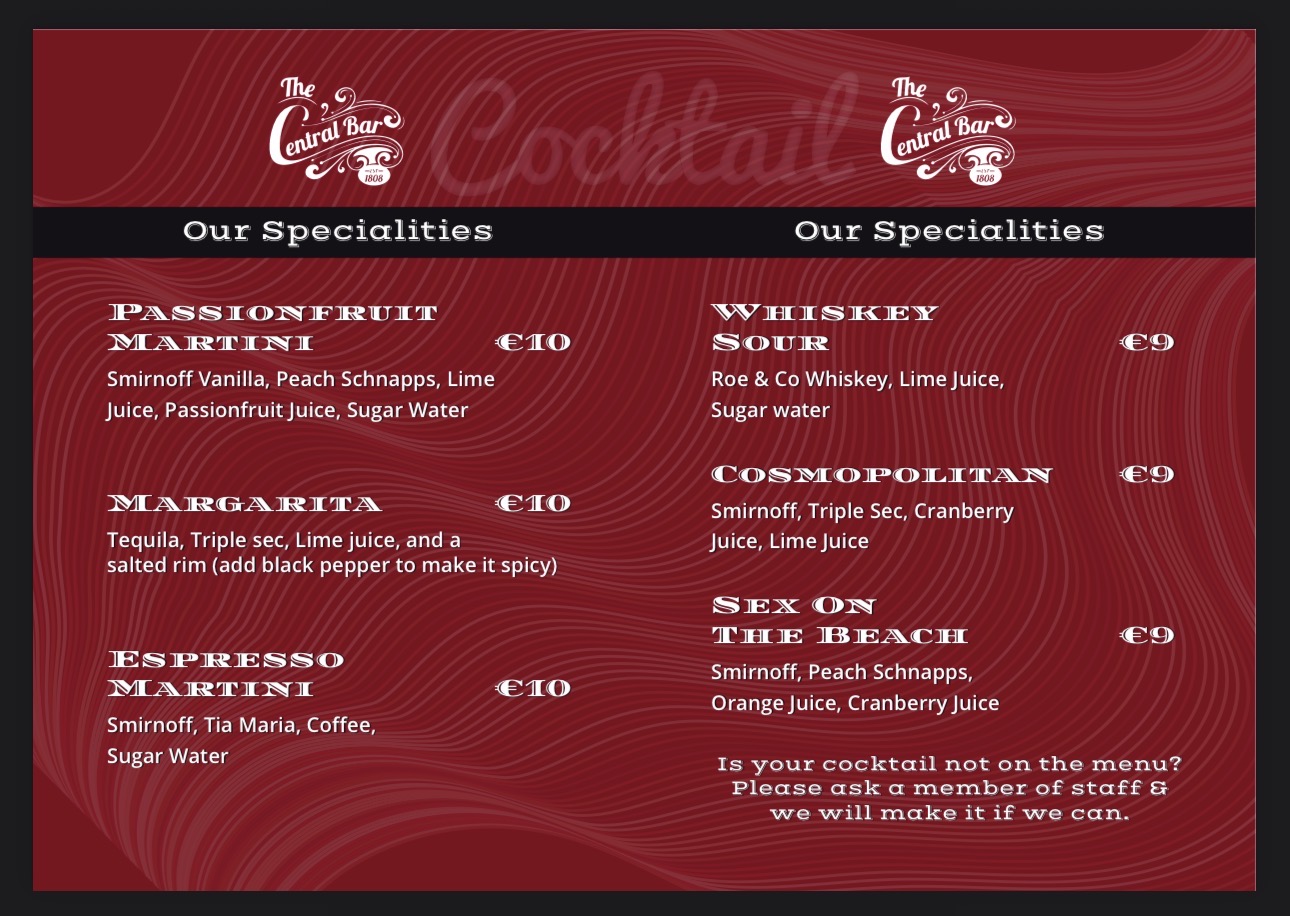 Cocktail Menu